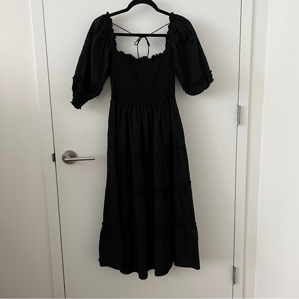 Hill House Home Nesli Nap Black Polka Dot Maxi Dress Size Small